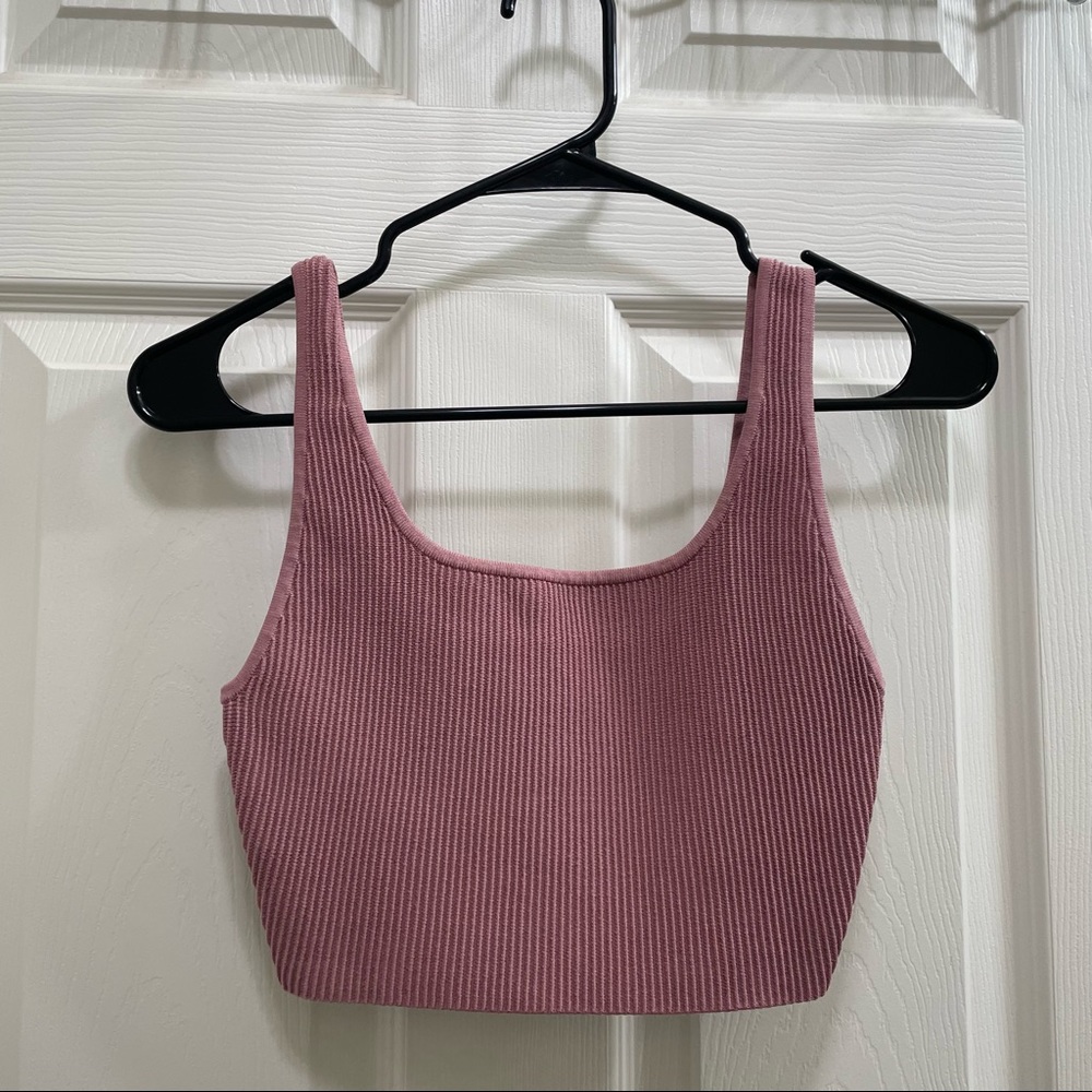 Aritzia Babaton Sculpt Knit Squareneck Cropped Tank
